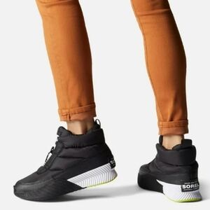 Sorel Black Ankle Booties with White Logo